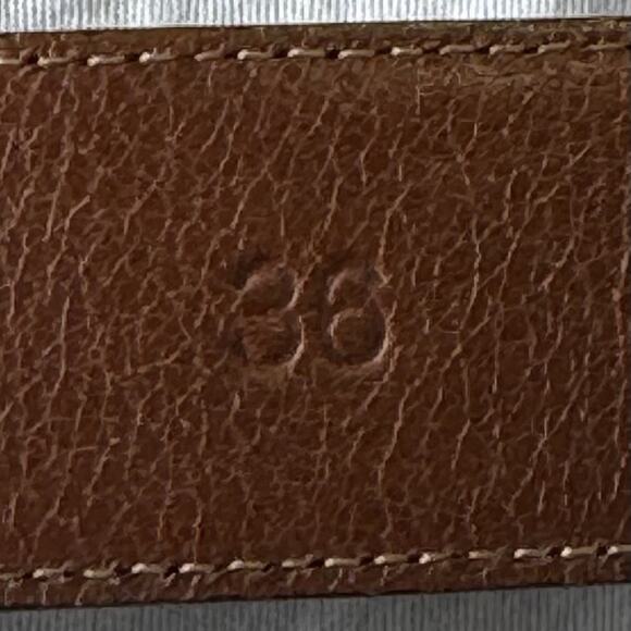 Johnston & Murphy Mens Black Leather Dress Belt SZ 36 Edge Raised Channel Stitch - Picture 7 of 8